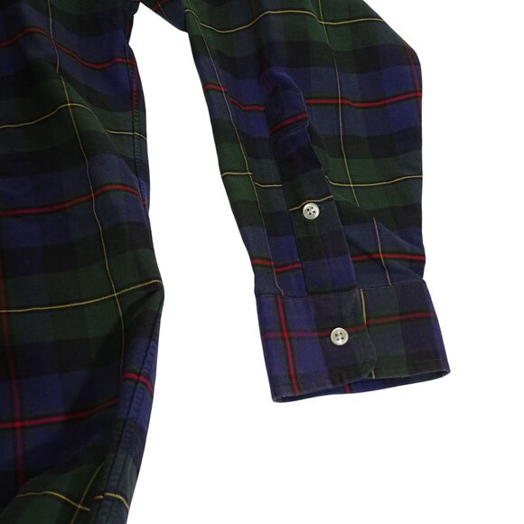 Vtg Ralph Lauren BIG Shirt Men Size XL Plaid Green Purple Button Down Long Slv - Picture 4 of 10